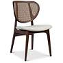 3_Modern Brazilian Joelma 20.5" Wide Medley Ivory Dining Chair Nogal Frame more views