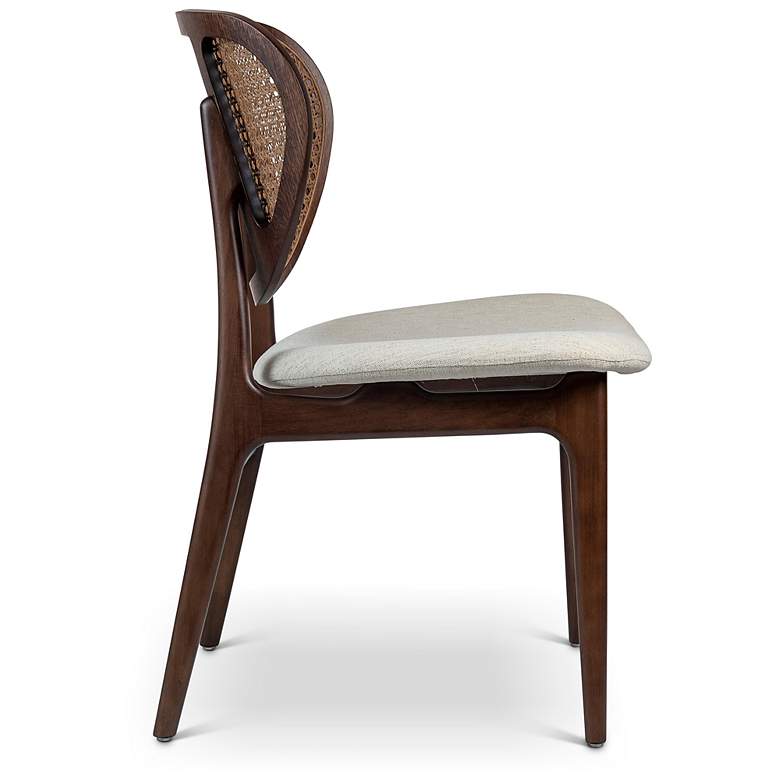 Image 4 Modern Brazilian Joelma 20.5" Wide Medley Ivory Dining Chair Nogal Frame more views