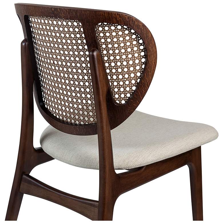 Image 7 Modern Brazilian Joelma 20.5" Wide Medley Ivory Dining Chair Nogal Frame more views