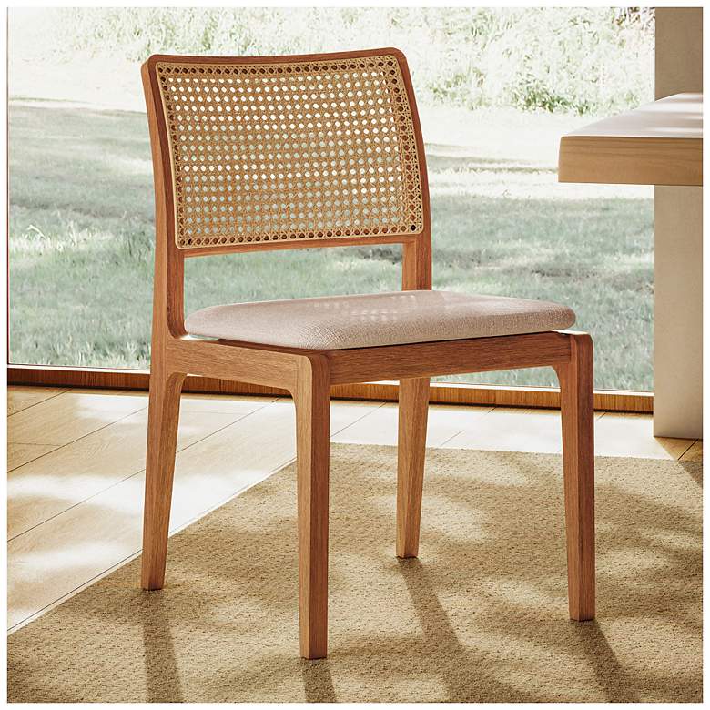Image 1 Modern Brazilian Larissa 20"W Harvest Natural Dining Chair Natural Frame