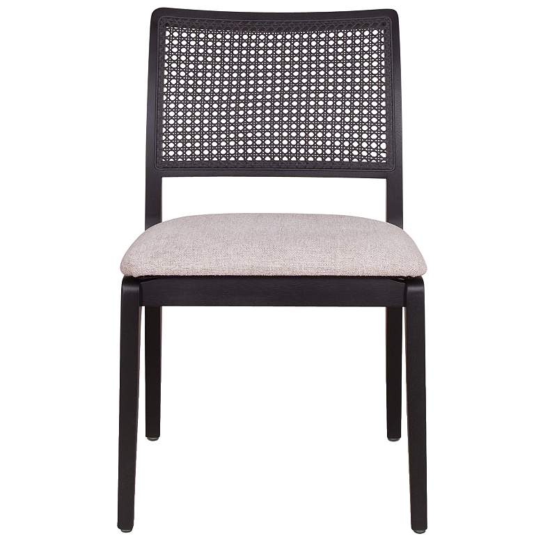 Image 1 Modern Brazilian Larissa 20" Wide Harvest Jute Dining Chair Ebano Frame