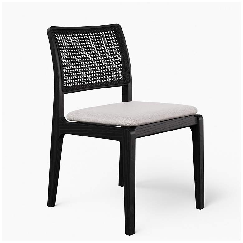 Image 3 Modern Brazilian Larissa 20" Wide Harvest Jute Dining Chair Ebano Frame more views