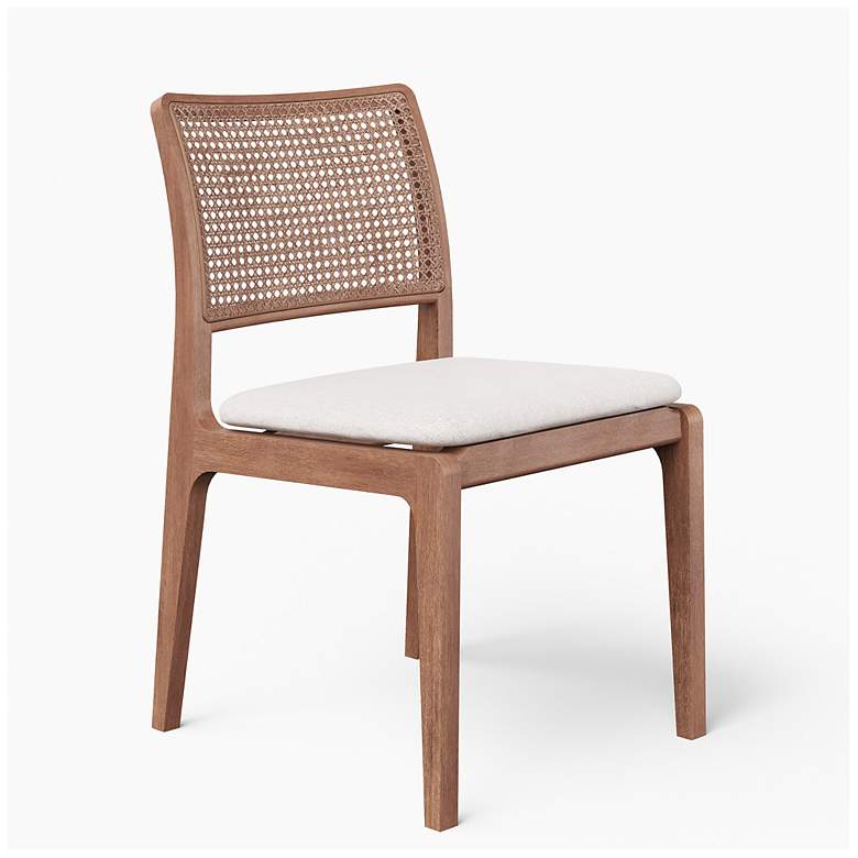 Image 3 Modern Brazilian Larissa 20" Wide Harvest Natural Dining Chair Nogal Frame more views