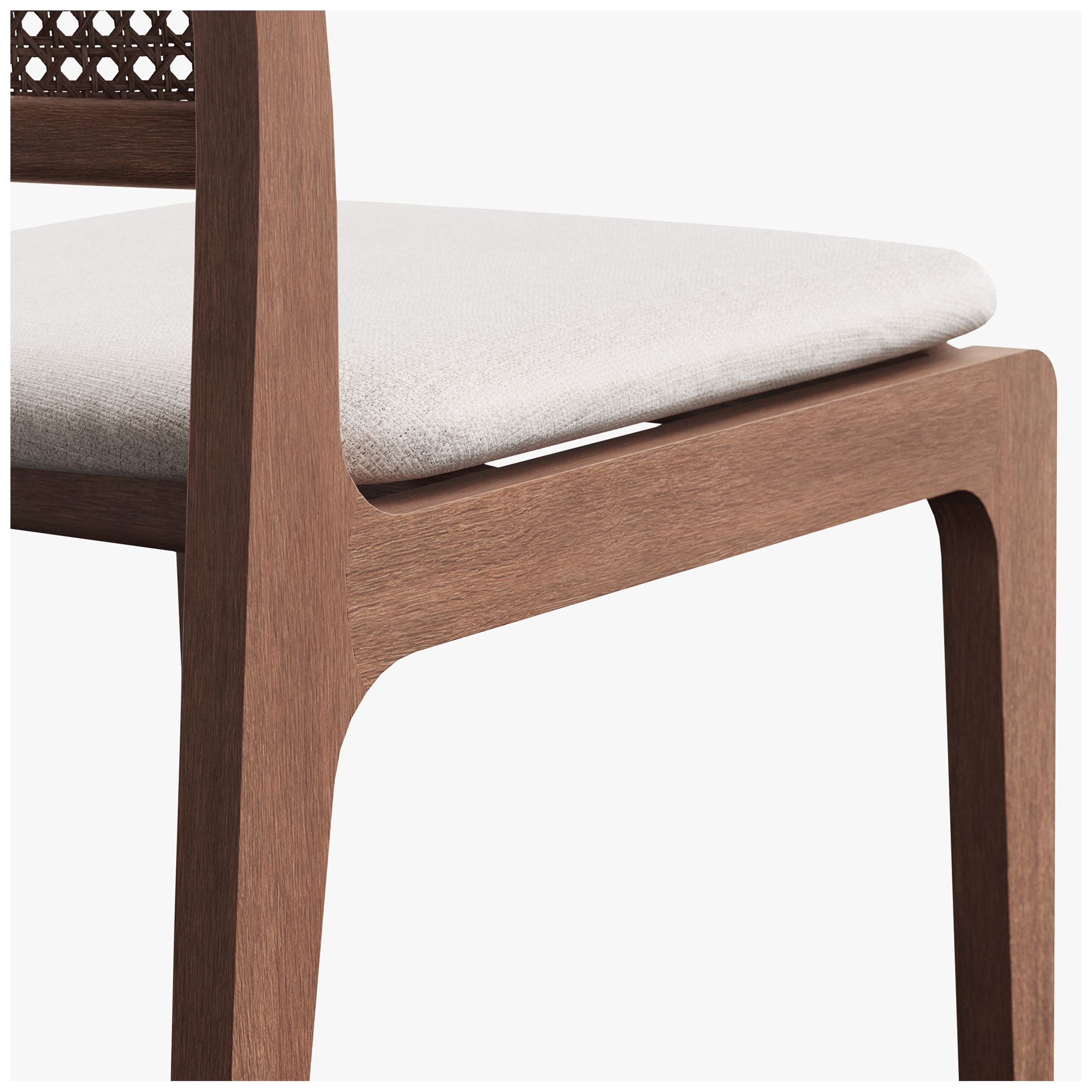 Modern Brazilian Larissa 20" Wide Harvest Natural Dining Chair Nogal Frame