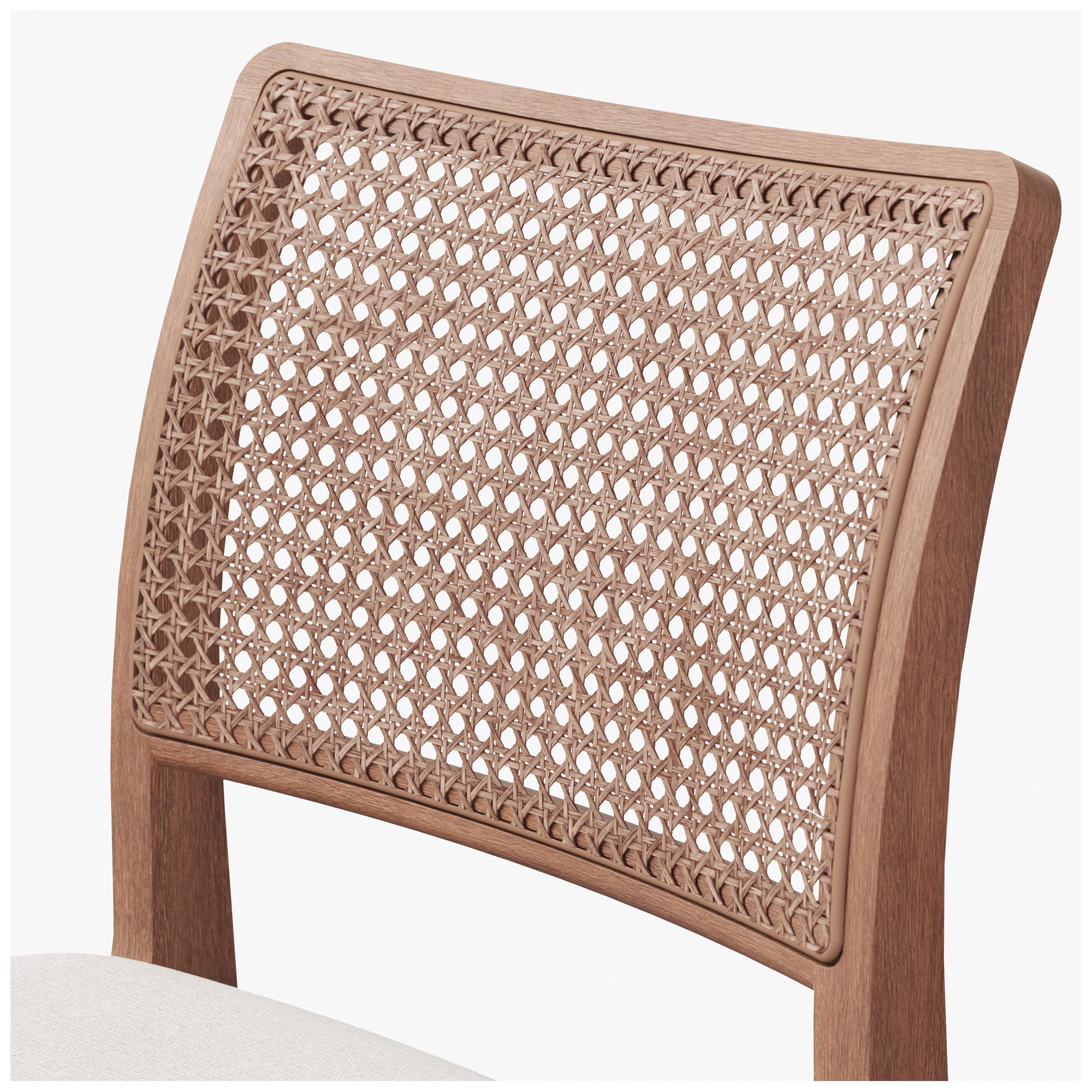 Modern Brazilian Larissa 20" Wide Harvest Natural Dining Chair Nogal Frame