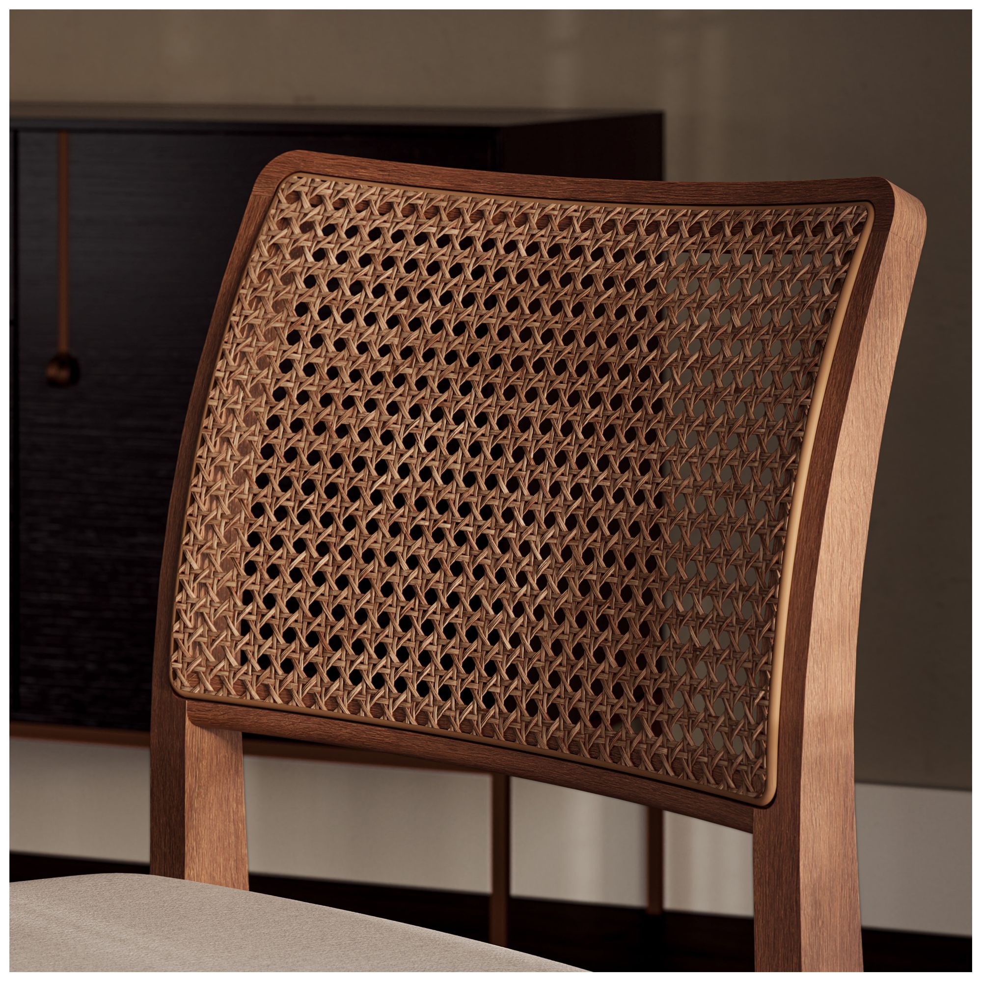 Modern Brazilian Larissa 20" Wide Harvest Natural Dining Chair Nogal Frame