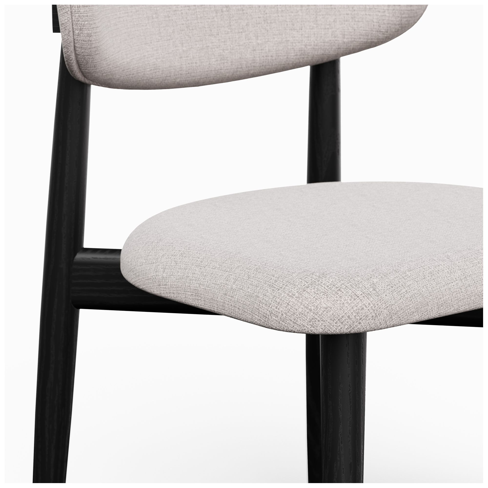 Modern Brazilian Lucia 20.8" Wide Harvest Jute Dining Chair Ebano Frame