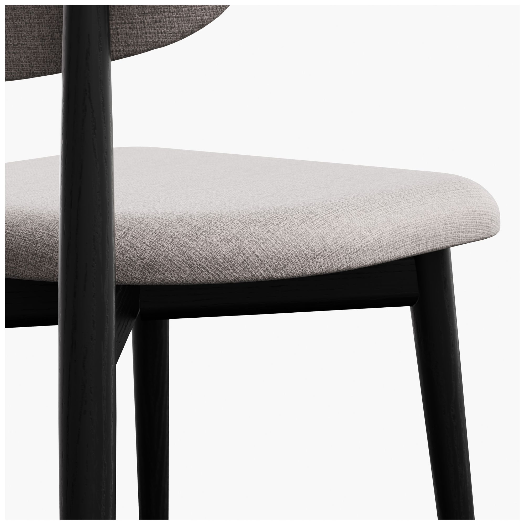 Modern Brazilian Lucia 20.8" Wide Harvest Jute Dining Chair Ebano Frame