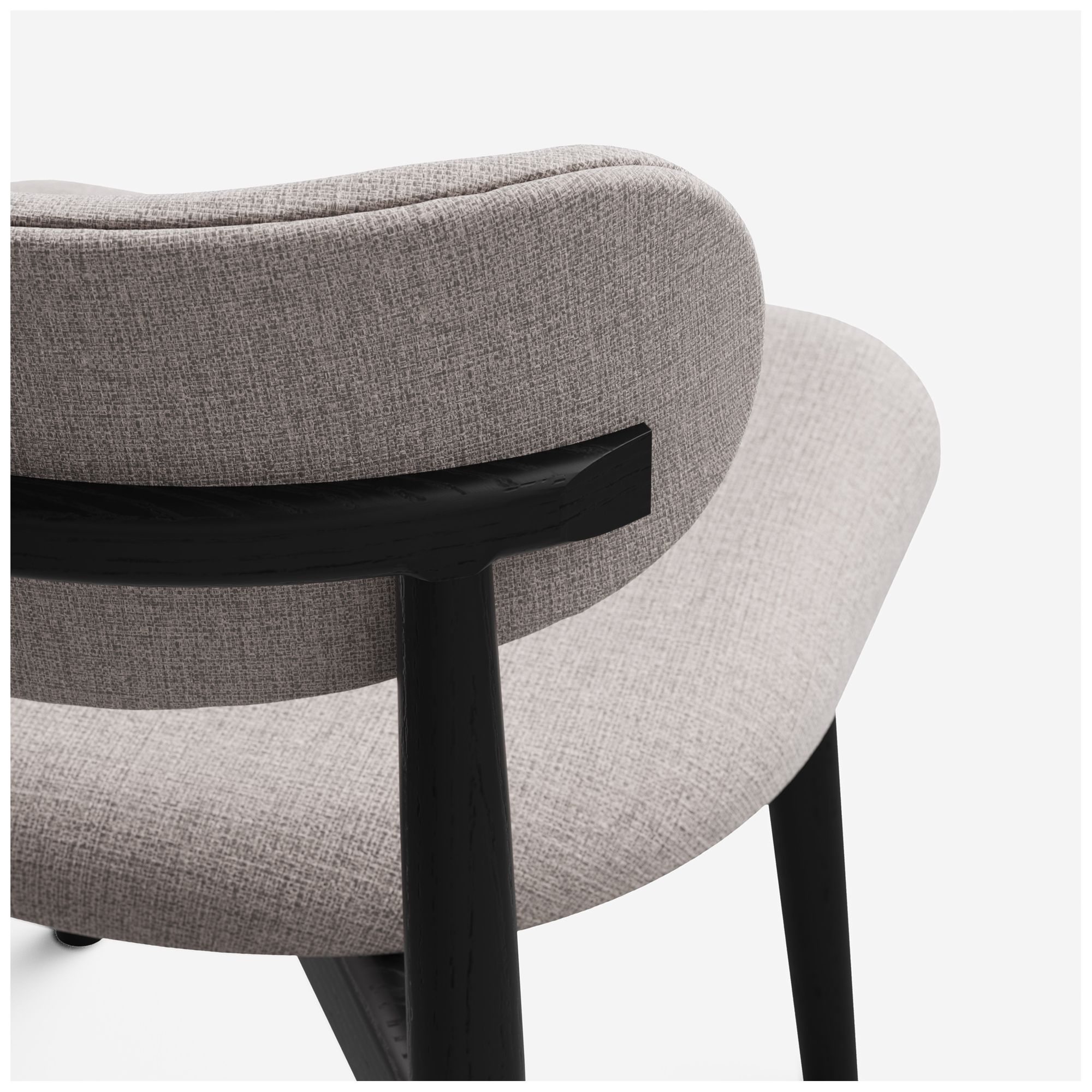 Modern Brazilian Lucia 20.8" Wide Harvest Jute Dining Chair Ebano Frame