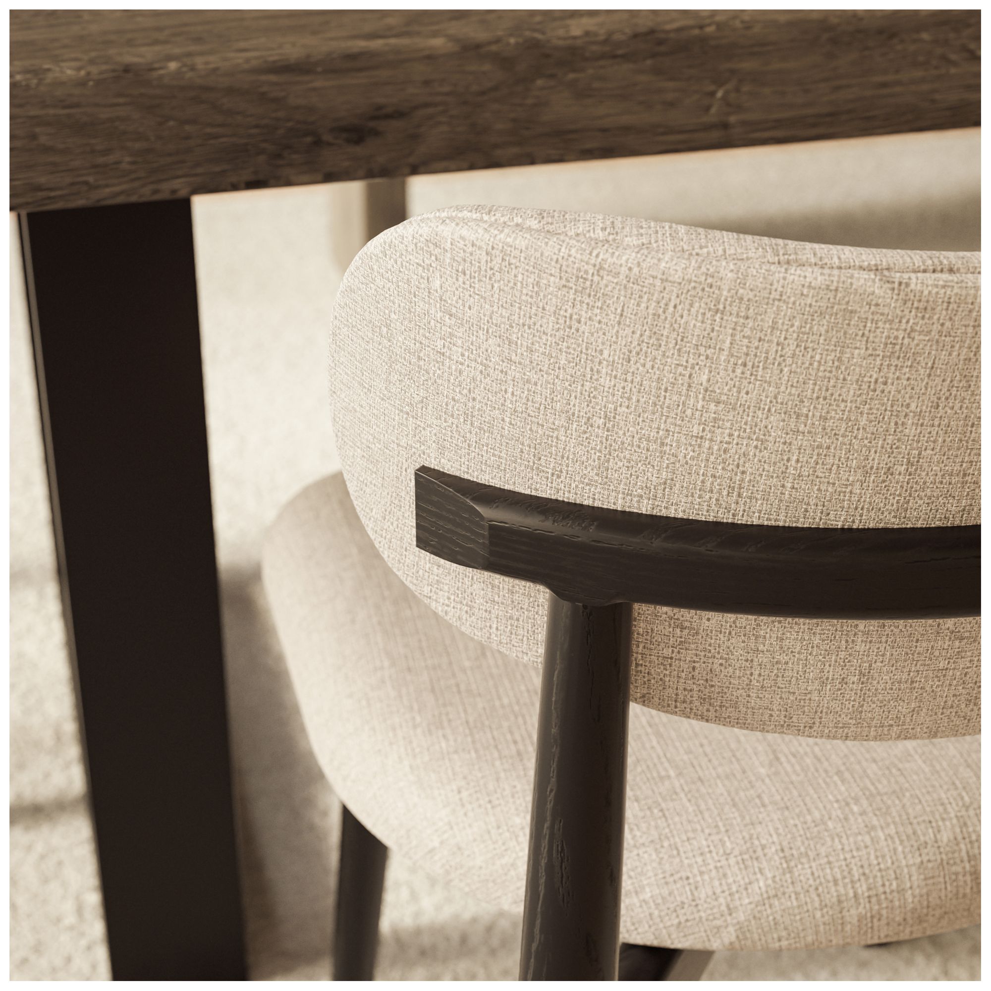 Modern Brazilian Lucia 20.8" Wide Harvest Jute Dining Chair Ebano Frame