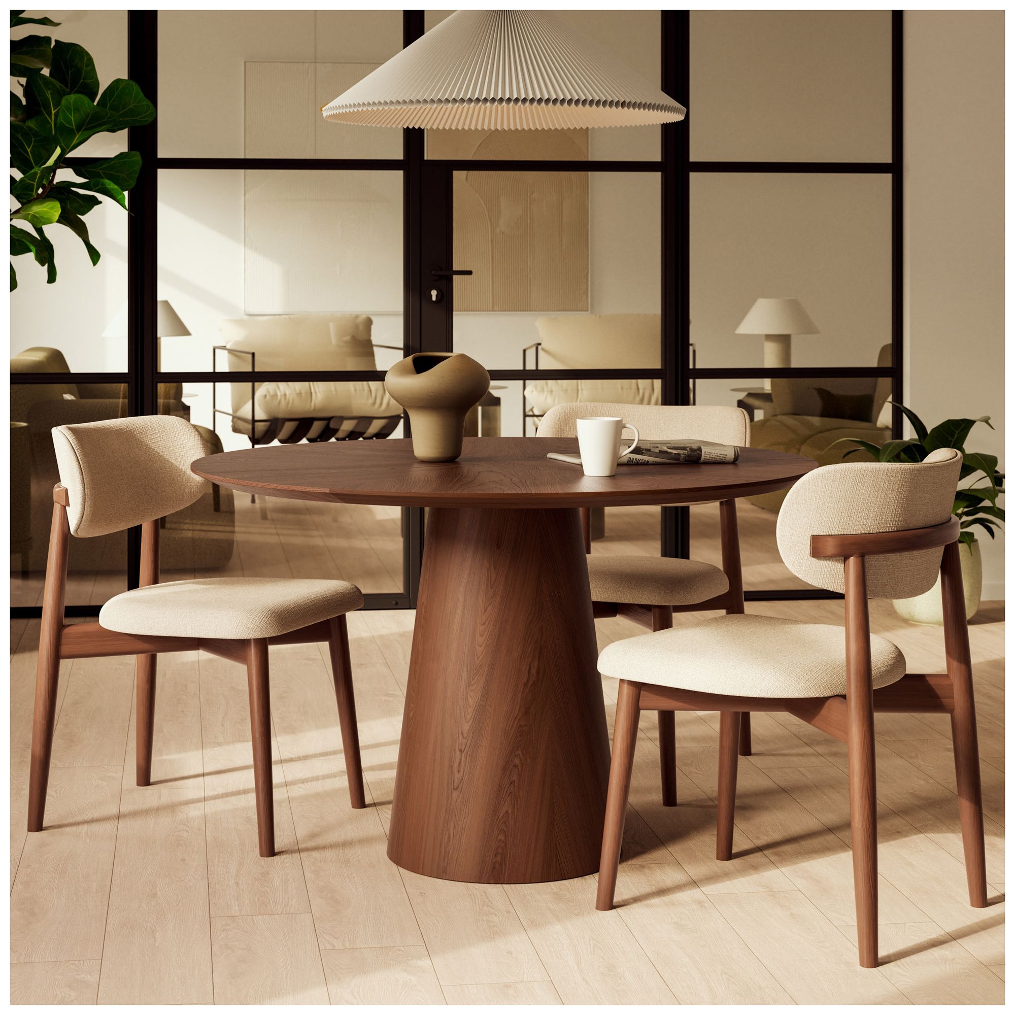 Image 6 Modern Brazilian Lucia 20.8" Wide Harvest Natural Dining Chair Nogal Frame more views