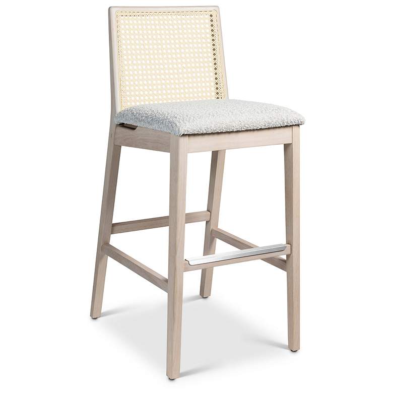 Image 2 Modern Brazilian Nardia 17.5"W Crafted Glaze Bar Stool Natural Frame more views