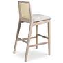 4_Modern Brazilian Nardia 17.5"W Crafted Glaze Bar Stool Natural Frame more views