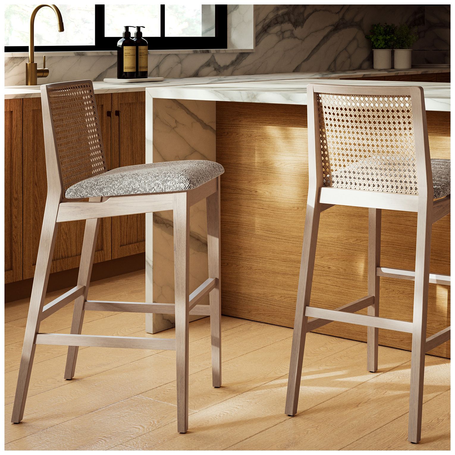 Image 7 Modern Brazilian Nardia 17.5"W Crafted Glaze Counter Stool Natural Frame more views