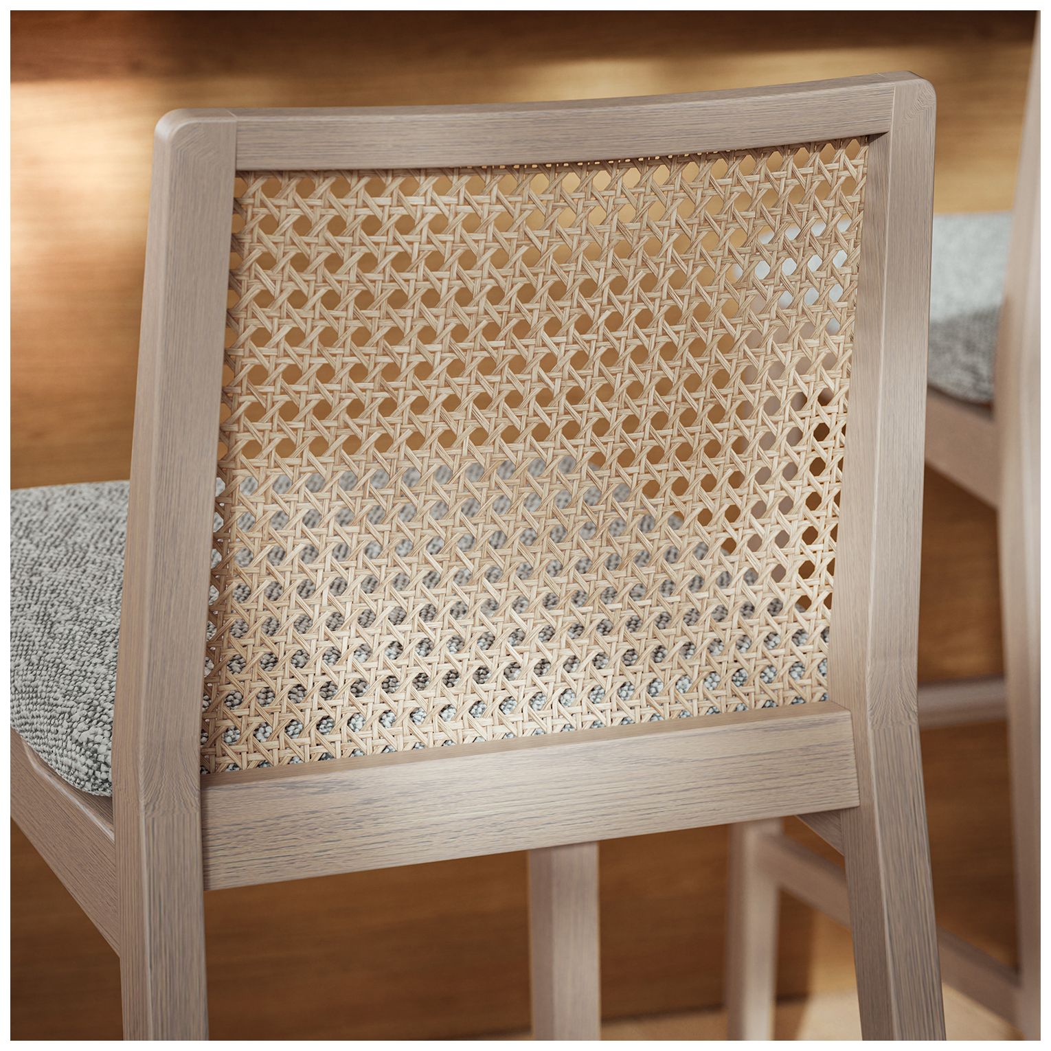 Modern Brazilian Nardia 17.5"W Crafted Glaze Counter Stool Natural Frame