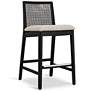 3_Modern Brazilian Nardia 17.5" Wide Crafted Glaze Counter Stool Ebano Frame more views