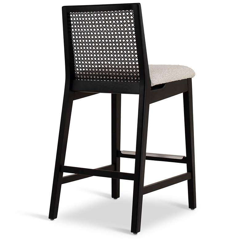 Image 6 Modern Brazilian Nardia 17.5" Wide Crafted Glaze Counter Stool Ebano Frame more views