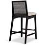 6_Modern Brazilian Nardia 17.5" Wide Crafted Glaze Counter Stool Ebano Frame more views