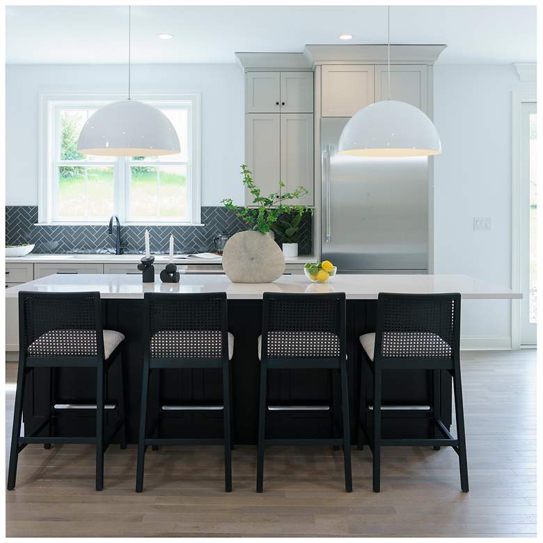 Image 7 Modern Brazilian Nardia 17.5" Wide Crafted Glaze Counter Stool Ebano Frame more views