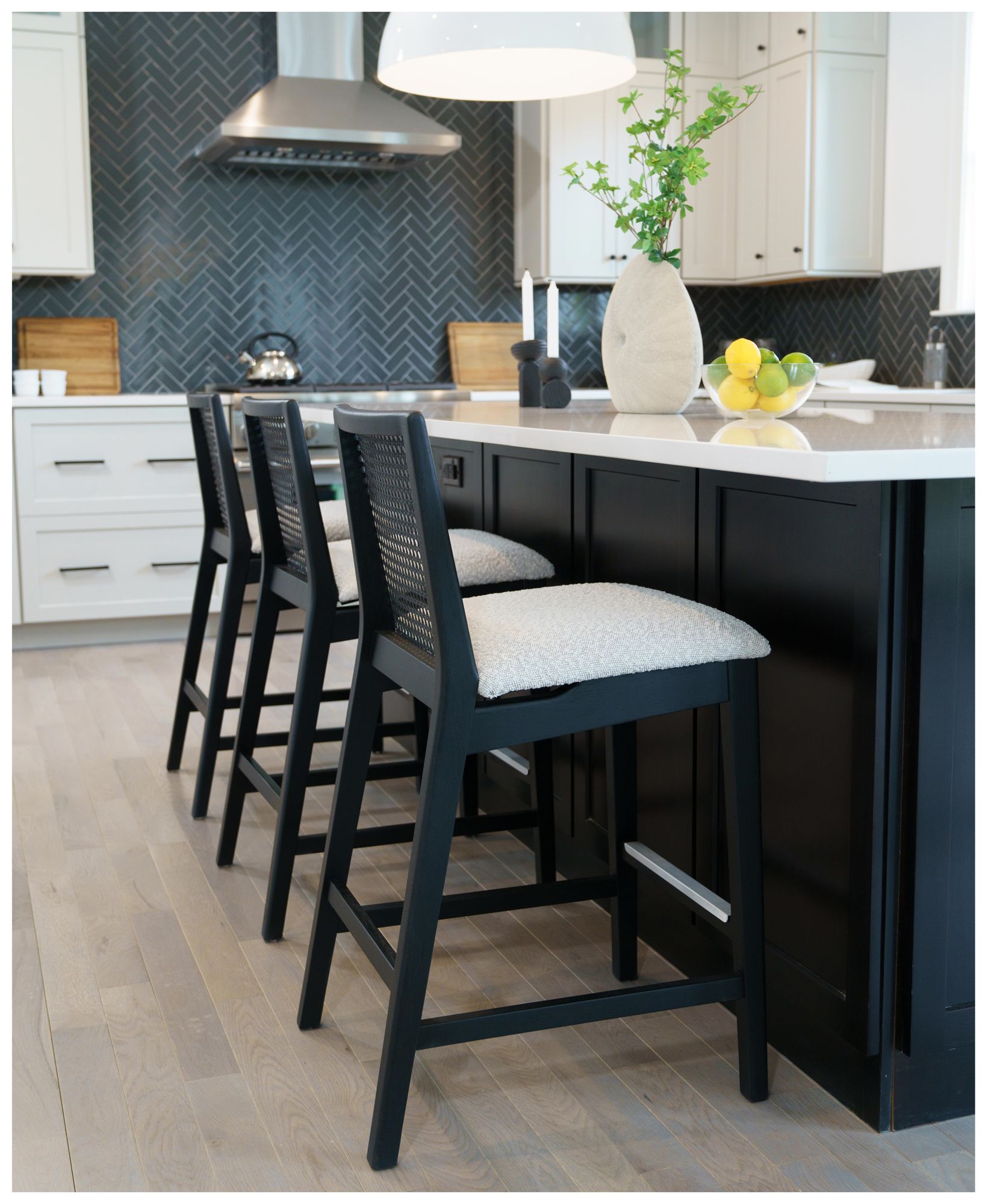 Modern Brazilian Nardia 17.5" Wide Crafted Glaze Counter Stool Ebano Frame