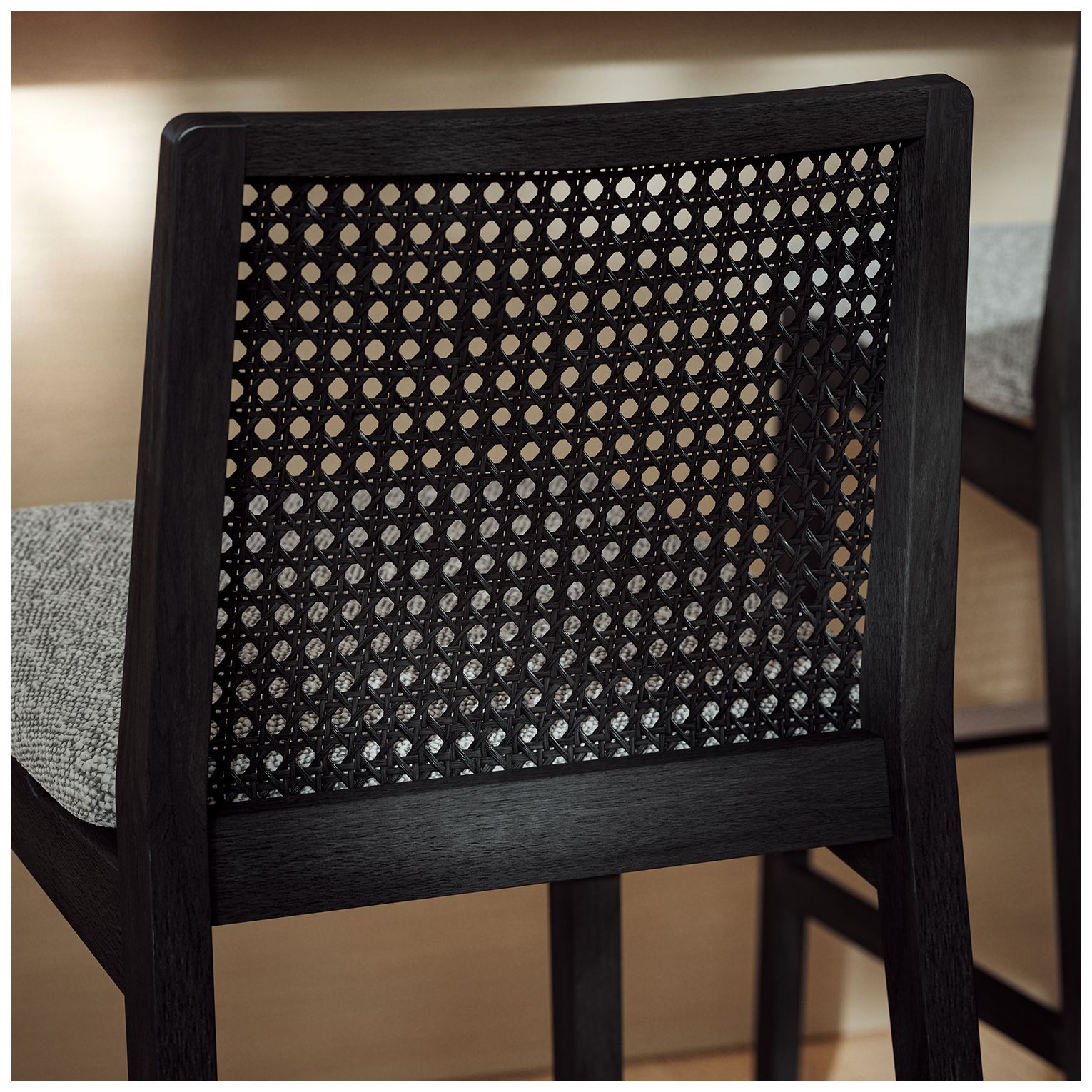 Modern Brazilian Nardia 17.5" Wide Crafted Glaze Counter Stool Ebano Frame