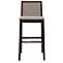 Modern Brazilian Nardia 17.5" Wide Medley Ivory Bar Stool Nogal Frame