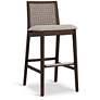 2_Modern Brazilian Nardia 17.5" Wide Medley Ivory Bar Stool Nogal Frame more views