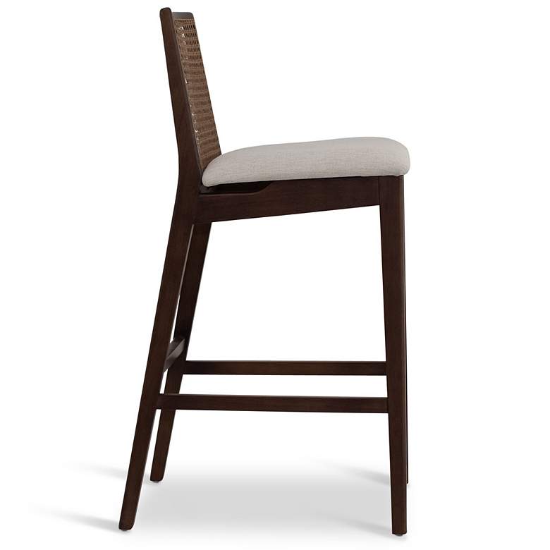 Image 3 Modern Brazilian Nardia 17.5" Wide Medley Ivory Bar Stool Nogal Frame more views