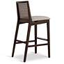6_Modern Brazilian Nardia 17.5" Wide Medley Ivory Bar Stool Nogal Frame more views