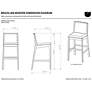 Modern Brazilian Nardia 17.5" Wide Medley Ivory Bar Stool Nogal Frame
