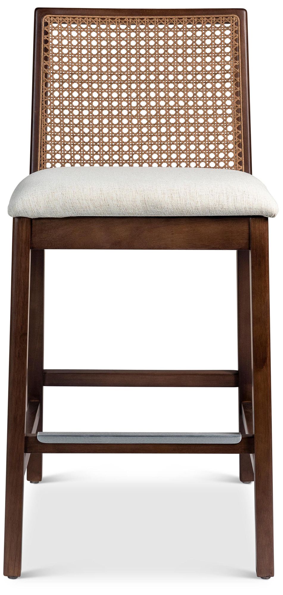 Image 2 Modern Brazilian Nardia 17.5" Wide Medley Ivory Counter Stool Nogal Frame more views