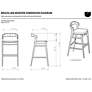 6_Modern Brazilian Velma 18.5" Wide Crafted Glaze Bar Stool Nevoa Frame more views
