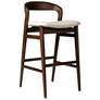 1_Modern Brazilian Velma 18.5" Wide Medley Ivory Bar Stool Nogal Frame