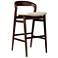 Modern Brazilian Velma 18.5" Wide Medley Ivory Bar Stool Nogal Frame