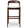 2_Modern Brazilian Velma 18.5" Wide Medley Ivory Bar Stool Nogal Frame more views