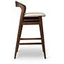 3_Modern Brazilian Velma 18.5" Wide Medley Ivory Bar Stool Nogal Frame more views