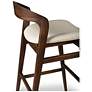 6_Modern Brazilian Velma 18.5" Wide Medley Ivory Bar Stool Nogal Frame more views