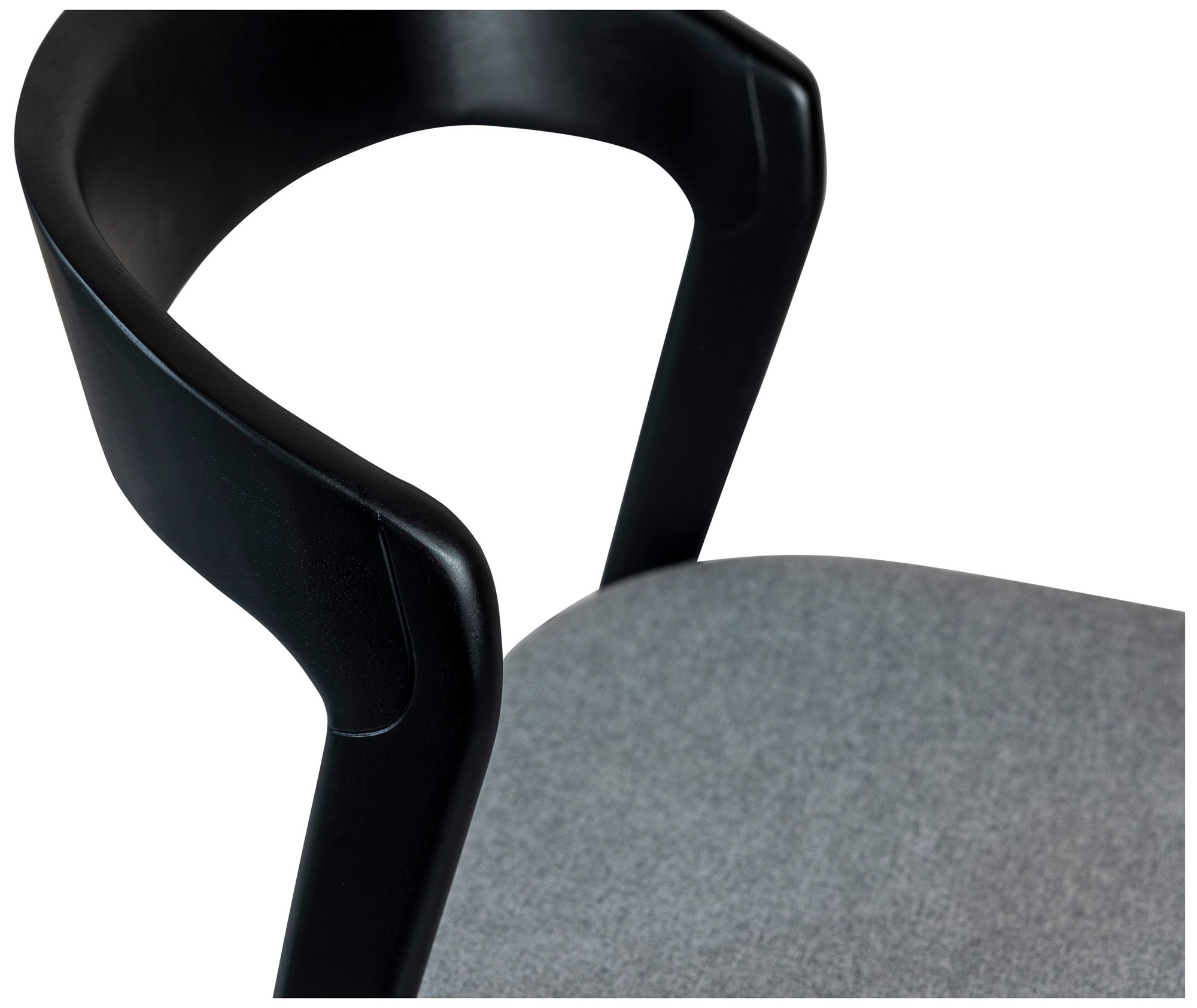 Modern Brazilian Velma 19" Wide Essence Grey Dining Chair Ebano Frame