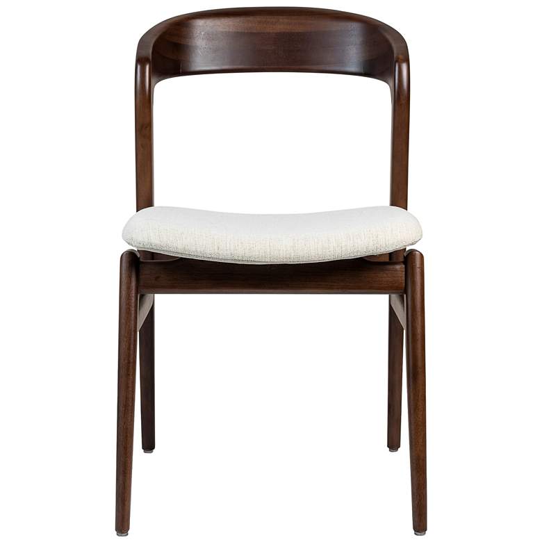 Image 1 Modern Brazilian Velma 19" Wide Medley Ivory Dining Chair Nogal Frame