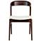 Modern Brazilian Velma 19" Wide Medley Ivory Dining Chair Nogal Frame