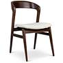 2_Modern Brazilian Velma 19" Wide Medley Ivory Dining Chair Nogal Frame more views