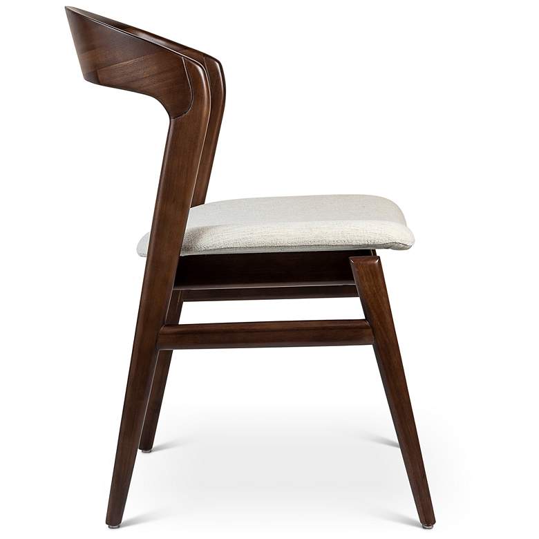 Image 3 Modern Brazilian Velma 19" Wide Medley Ivory Dining Chair Nogal Frame more views