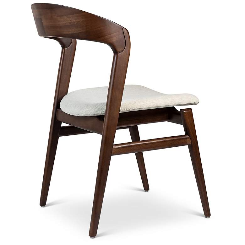 Image 4 Modern Brazilian Velma 19" Wide Medley Ivory Dining Chair Nogal Frame more views