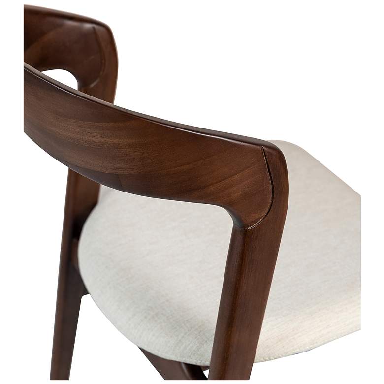 Image 5 Modern Brazilian Velma 19" Wide Medley Ivory Dining Chair Nogal Frame more views