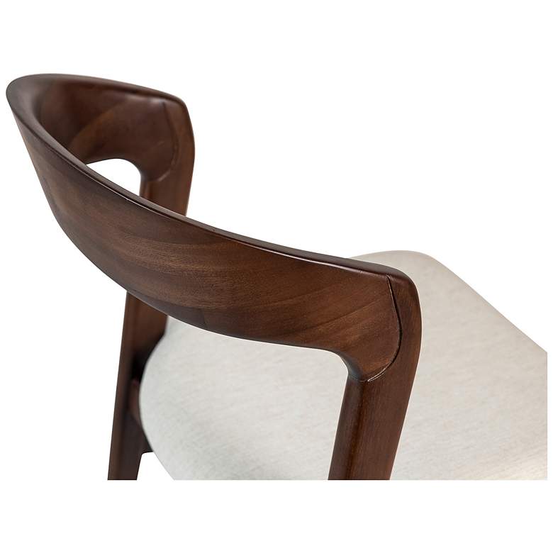 Image 6 Modern Brazilian Velma 19" Wide Medley Ivory Dining Chair Nogal Frame more views