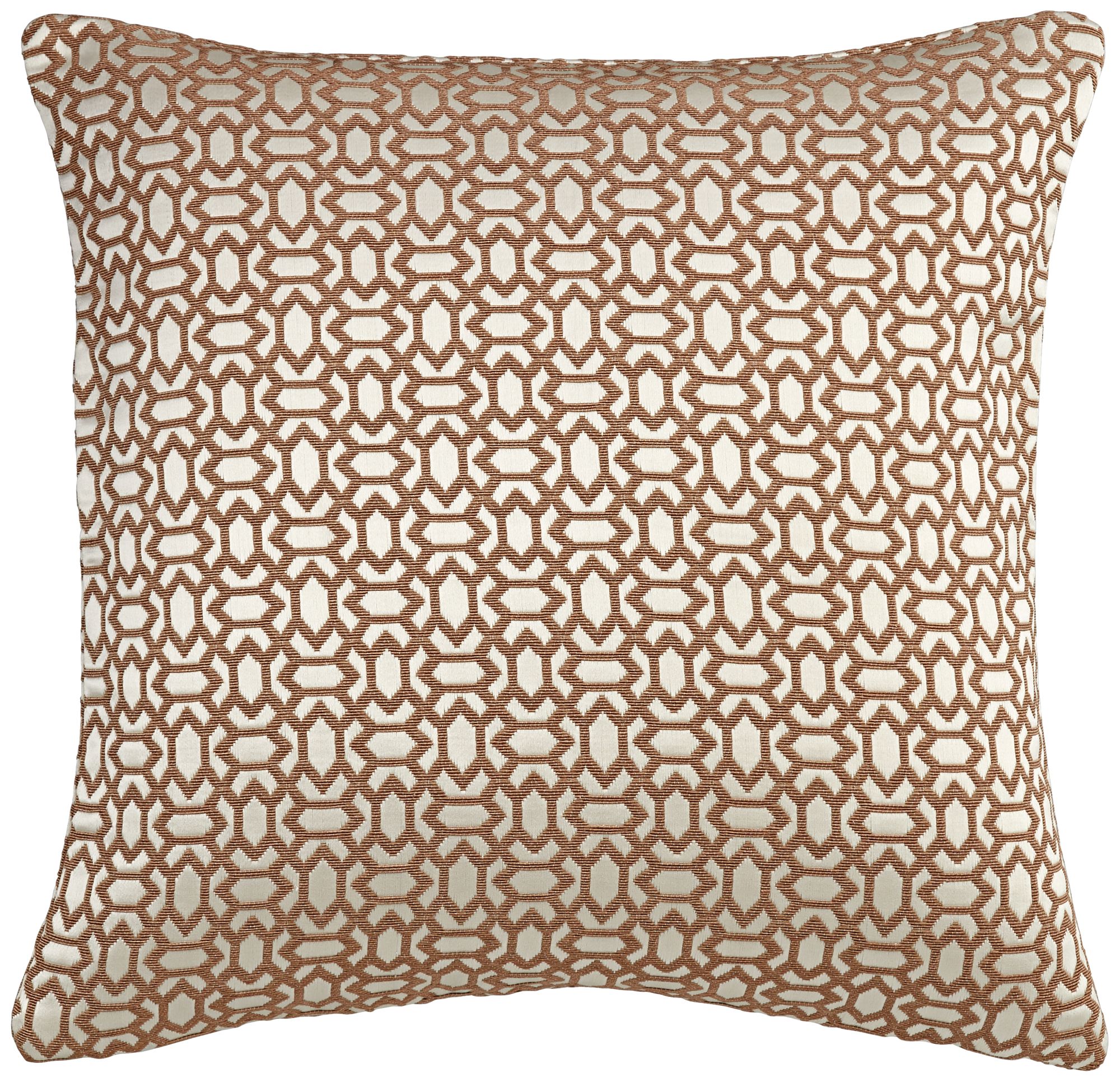 Modern Brown Patterned 20" Square Decorative Pillow