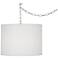 Modern Brushed Silver 13 1/2" Wide Plug-In Swag Pendant