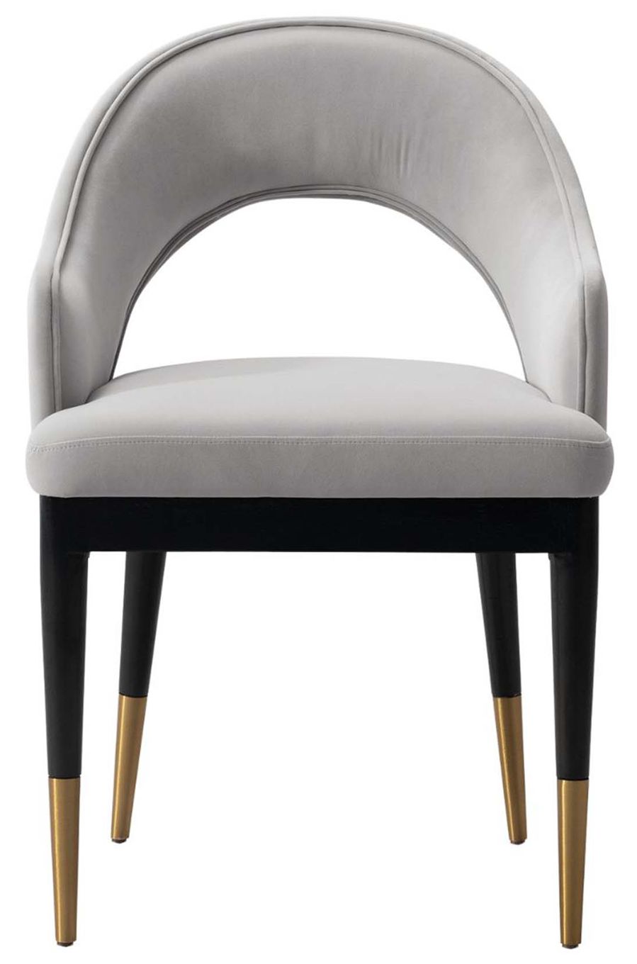 Image 2 Modern Carrington Velvet Dining Armchair in Light Grey - Set of 2 more views