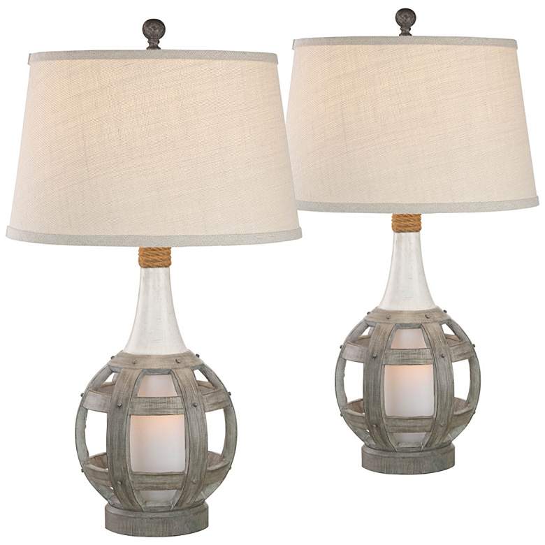Image 1 Modern Coastal Night Light Table Lamps Set of 2