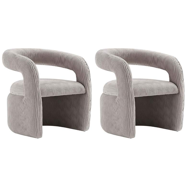 Image 1 Modern Corvette Velvet Dining Chair in Dove - Set of 2